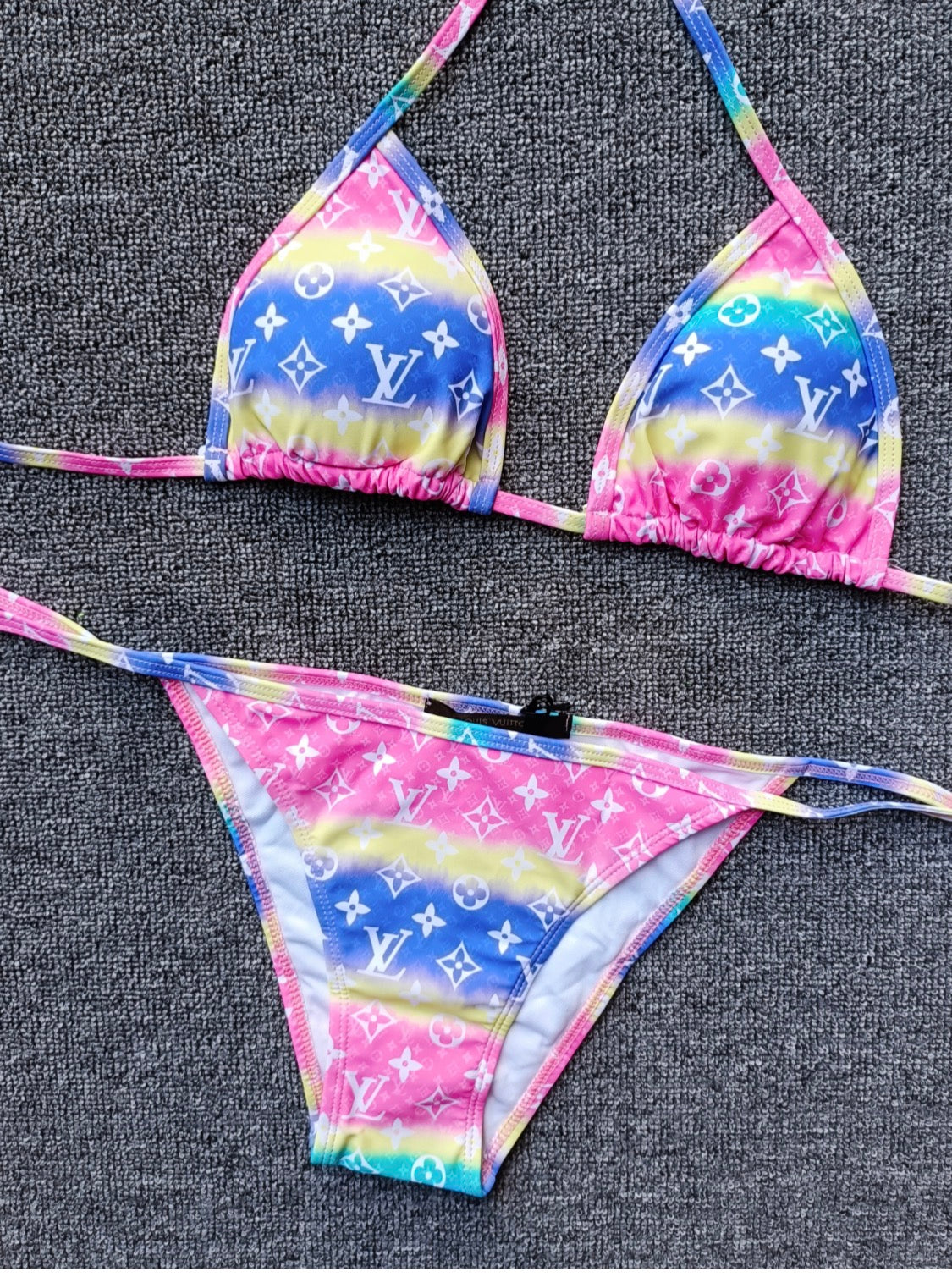 Multicolor pink lv inspired bikini set-Presale
