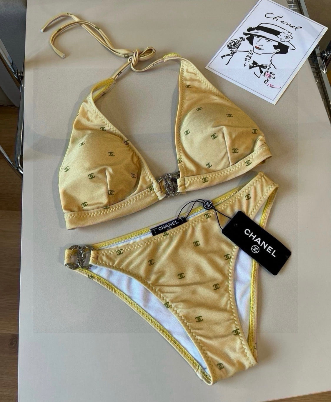 Gold/Silver Chanel inspired bikini set-Presale