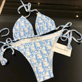 Blue/pink Dior inspired bikini set