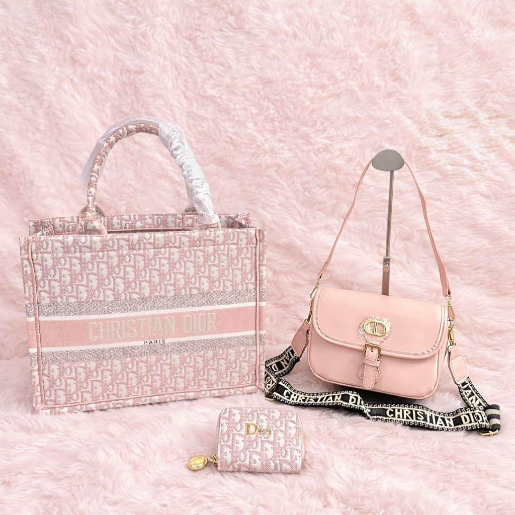 Blush Monaco 3-Piece Luxe Tote Set-Presale