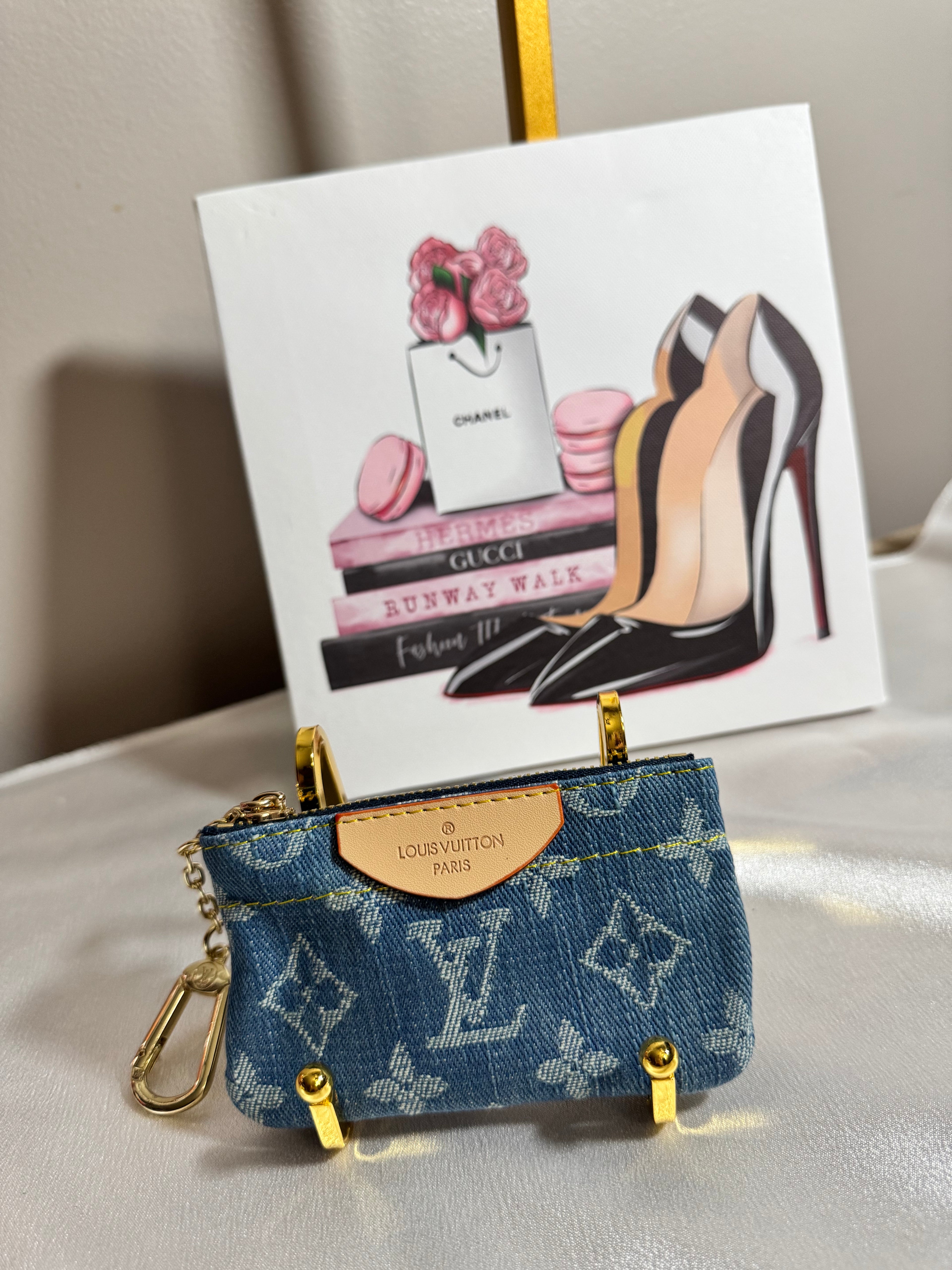 Rae Denim Luxe Micro Pouch